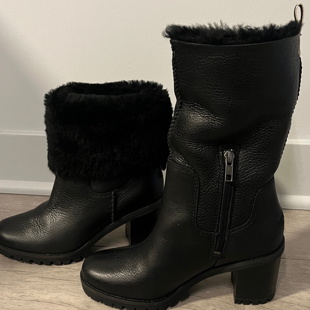 UGG Fur-Lined Ankle Boots
